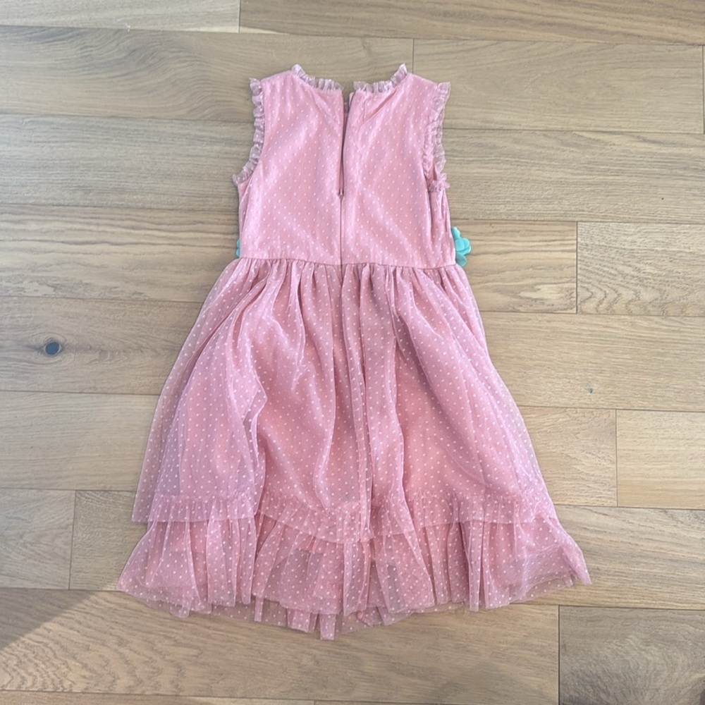 Mini Boden Pink Tulle Dress with Floral Belt detail EUC - Picture 4 of 4